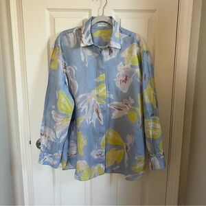 Aritzia Babaton Tahoma Linen Button Down, L